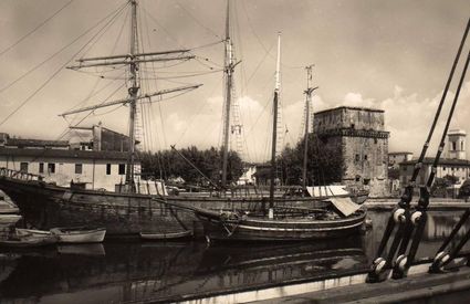 Sailing ships at the Matilde Tower Viareggio